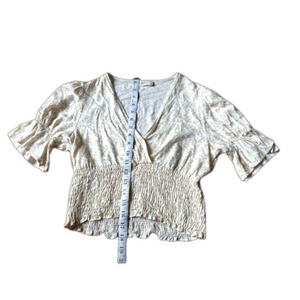 Women’s Altar’d State Floral White & Peach Top Size S